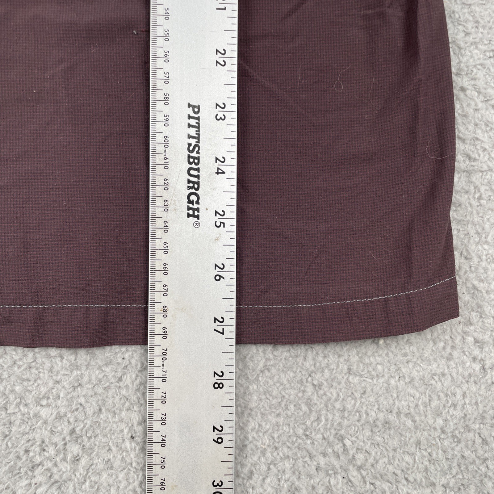 Kuhl Outdoors Button Up Pocket Adventure Shirt Micro Plaid Nylon Medium Maroon