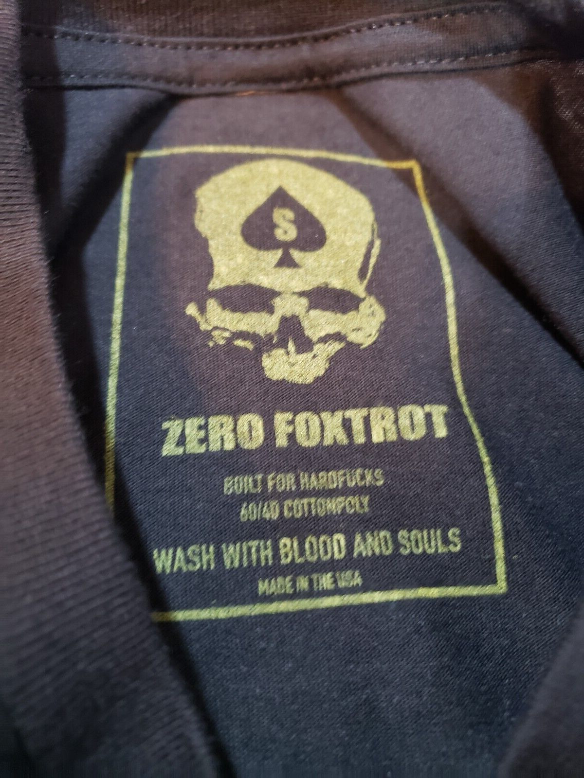 Zero Foxtrot Evil Dead ASH Hail To The King Boomstick Black T-Shirt Size S