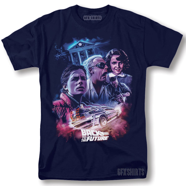 Back To The Future Shirt Delorean Classic Movie Poster Graphic Design T-Shirt