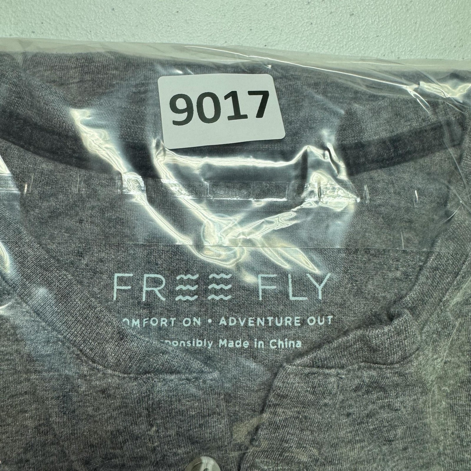 Free Fly Henley Shirt Mens Large Gray Long Sleeve Bamboo Cotton Blend Athletic