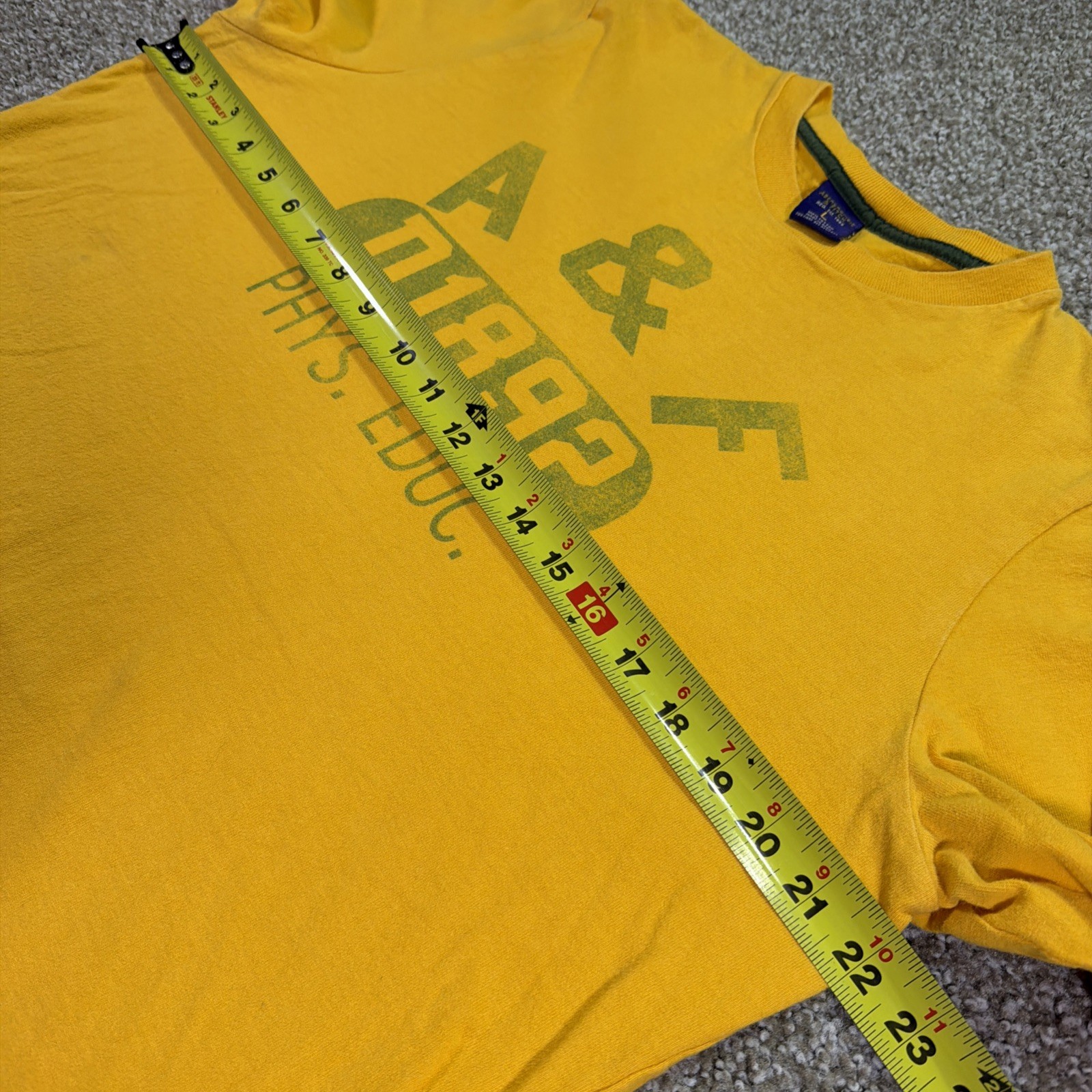 Vintage Abercrombie And Fitch Longsleeve Faded Yellow 90s Classic Large Preppy