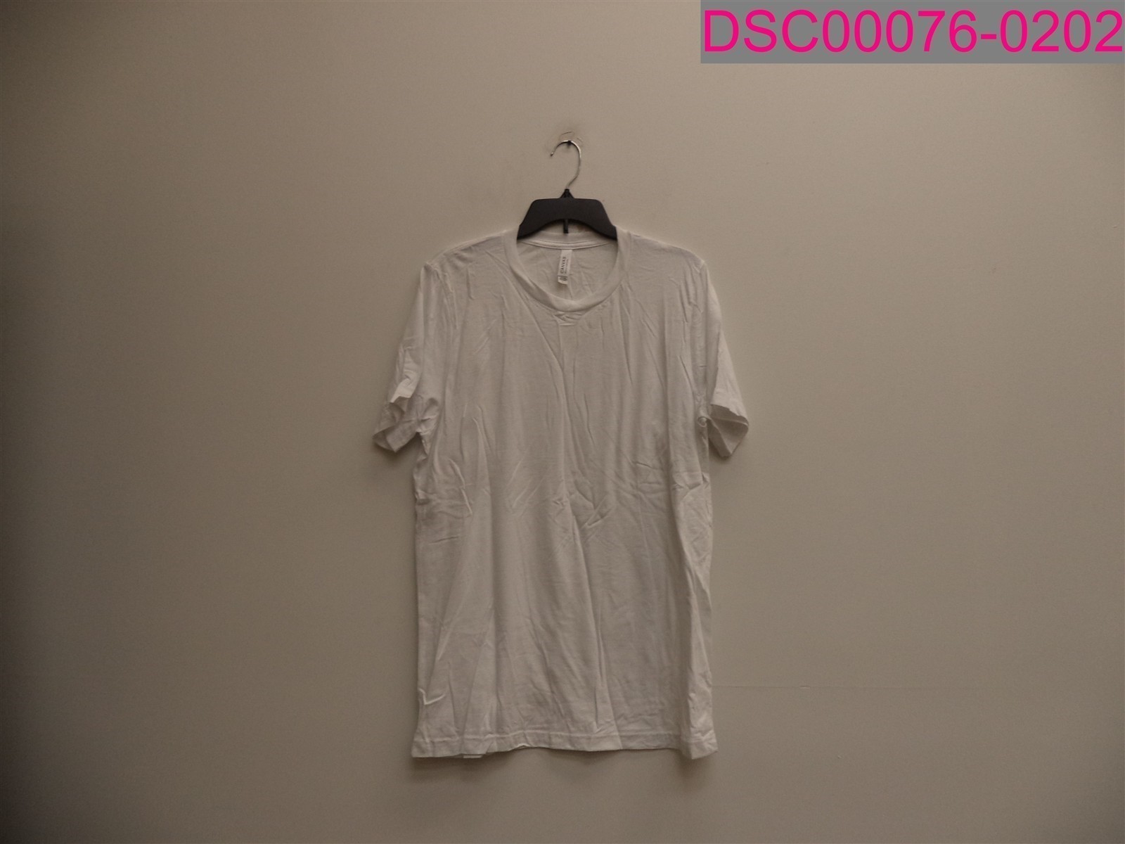 QTY=2. Stains-Bella+Canvas 3001 Unisex Jersey Short Sleeve T-Shirt White Large