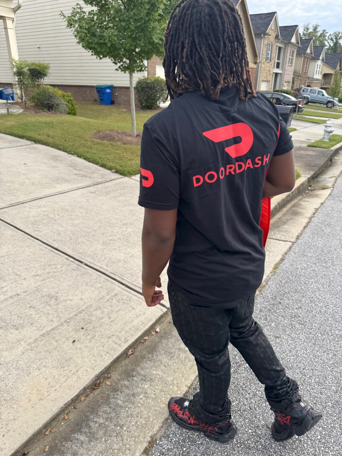 Reflective Tshirt DoorDash or Flex Delivery Driver Red Blue Black Door Dash