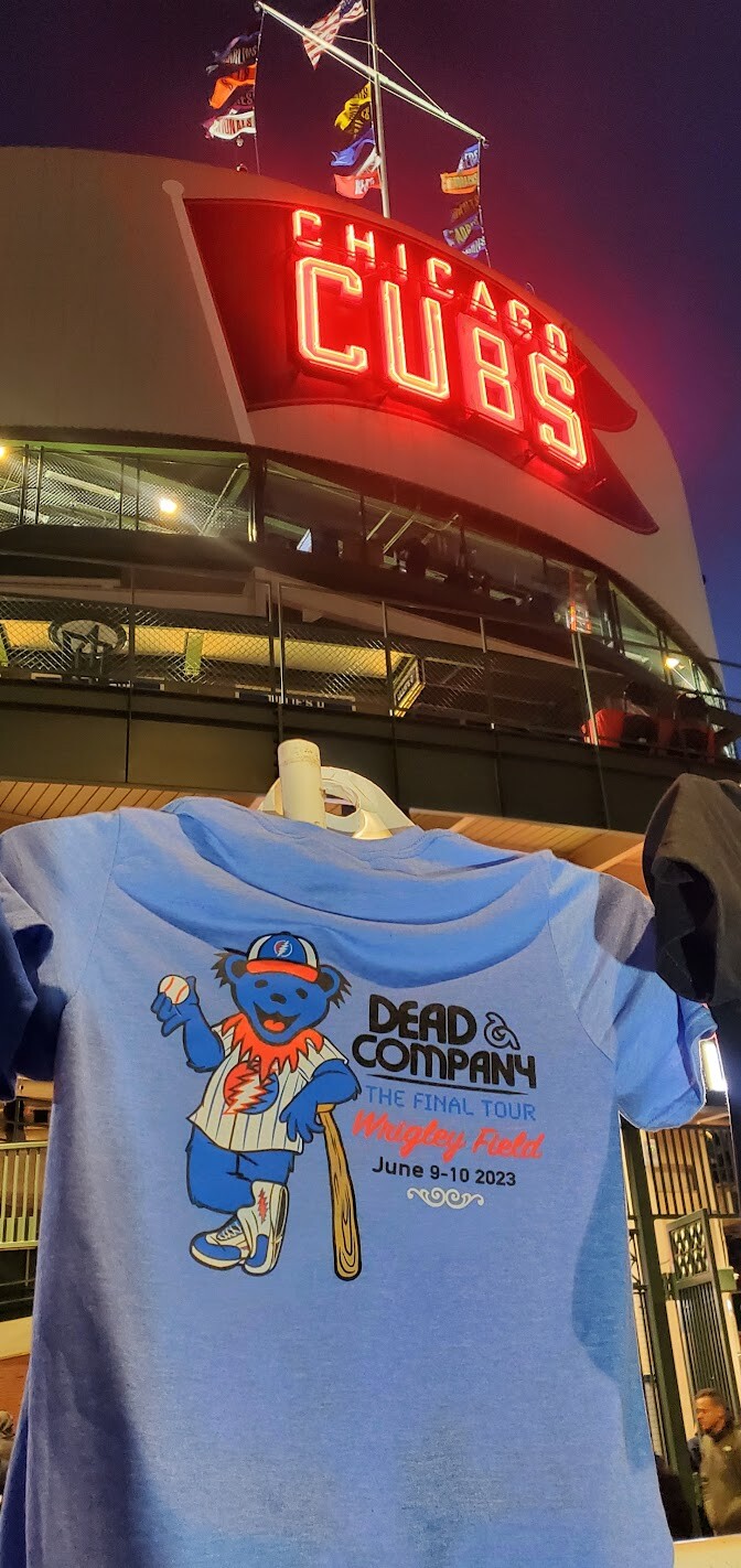 Dead and Company 2023 Wrigley Field Concert T Shirt Grateful Dead Chicago Cubs