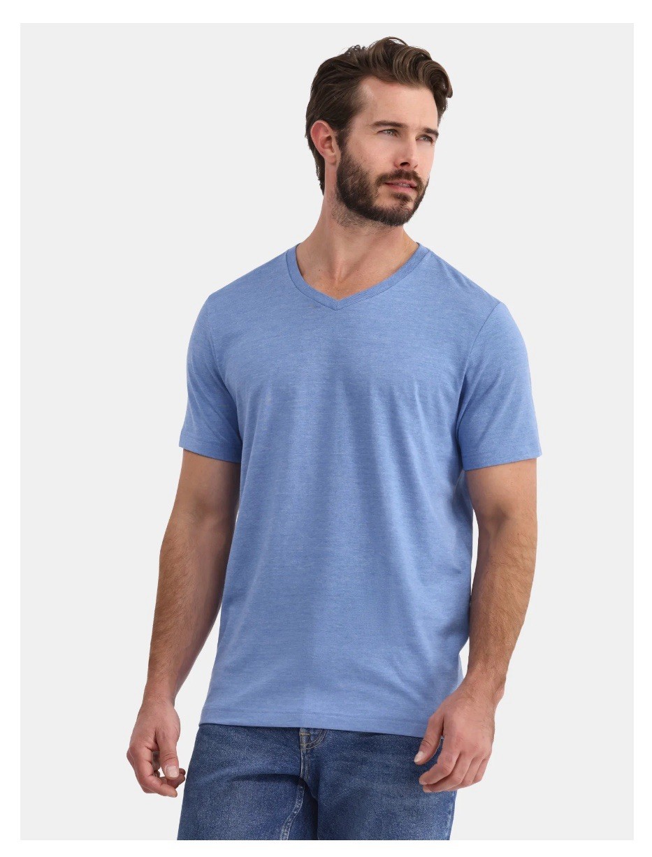 GEORGE Men’s Size S (34-36) V-Neck Tee Short Sleeve Shirt • Blue Ash Heather