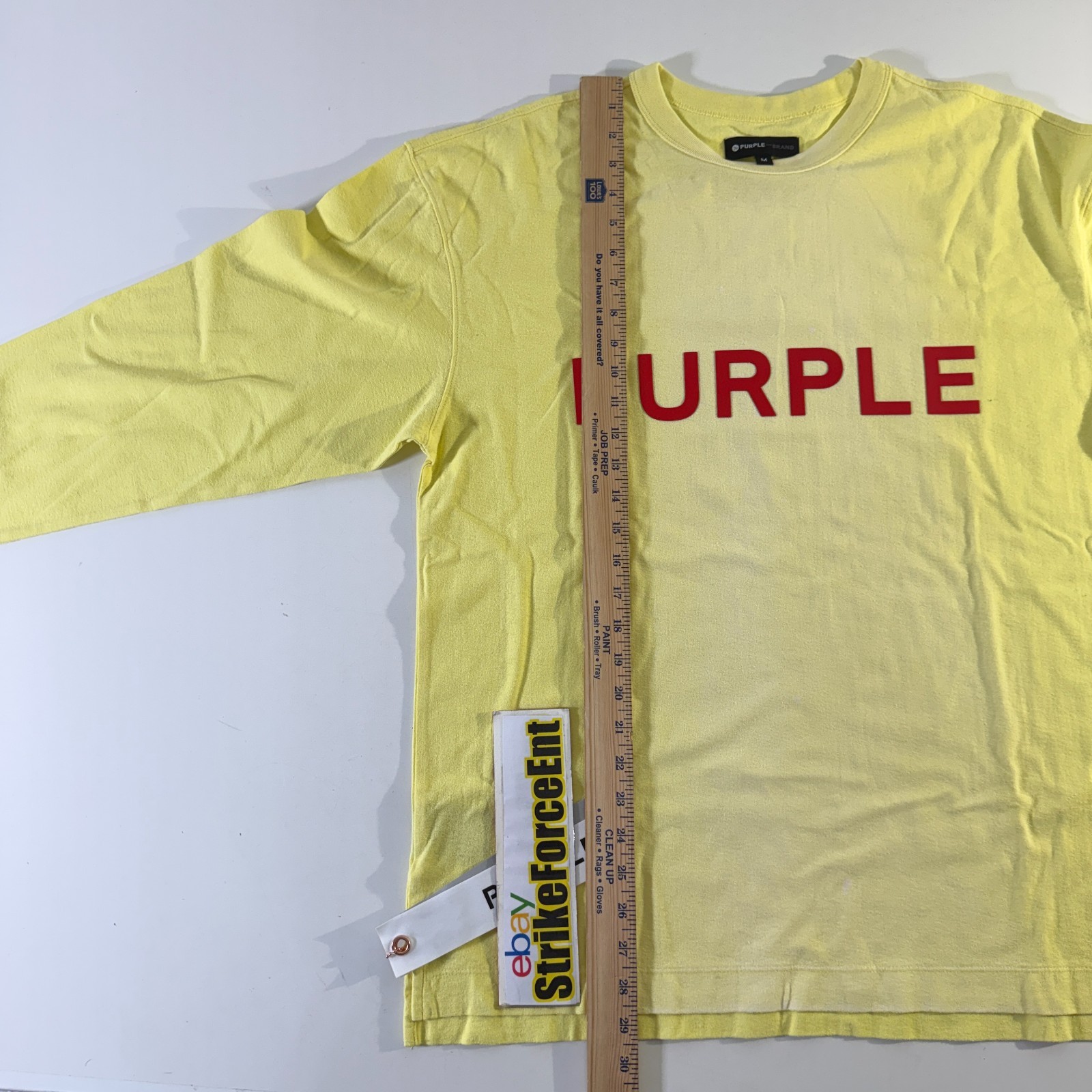 Purple Brand T-shirt Mens Size Medium LS Yellow Red Applique Sun Dyed Hang Tag