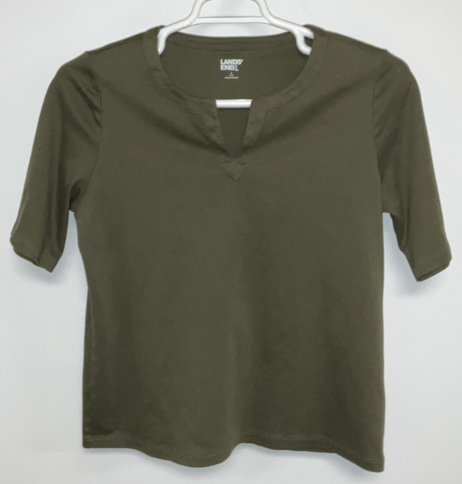 Lands End Short Sleeve T-Shirt Adult Large Green