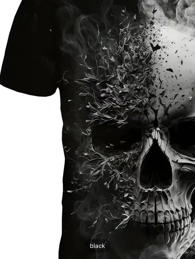 Y2k Graphic Tshirt Skull Skeleton M(38) Streetwear Skater Gorpcore Gothic Biker