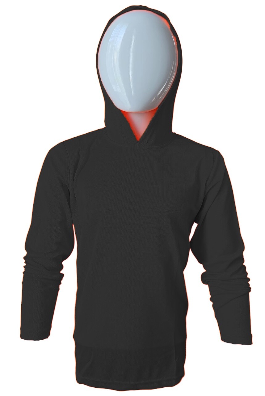 DRI-FIT Hoodie Long Sleeve T-Shirts, UPF 50+ Sun Protection Hooded CHARCOAL