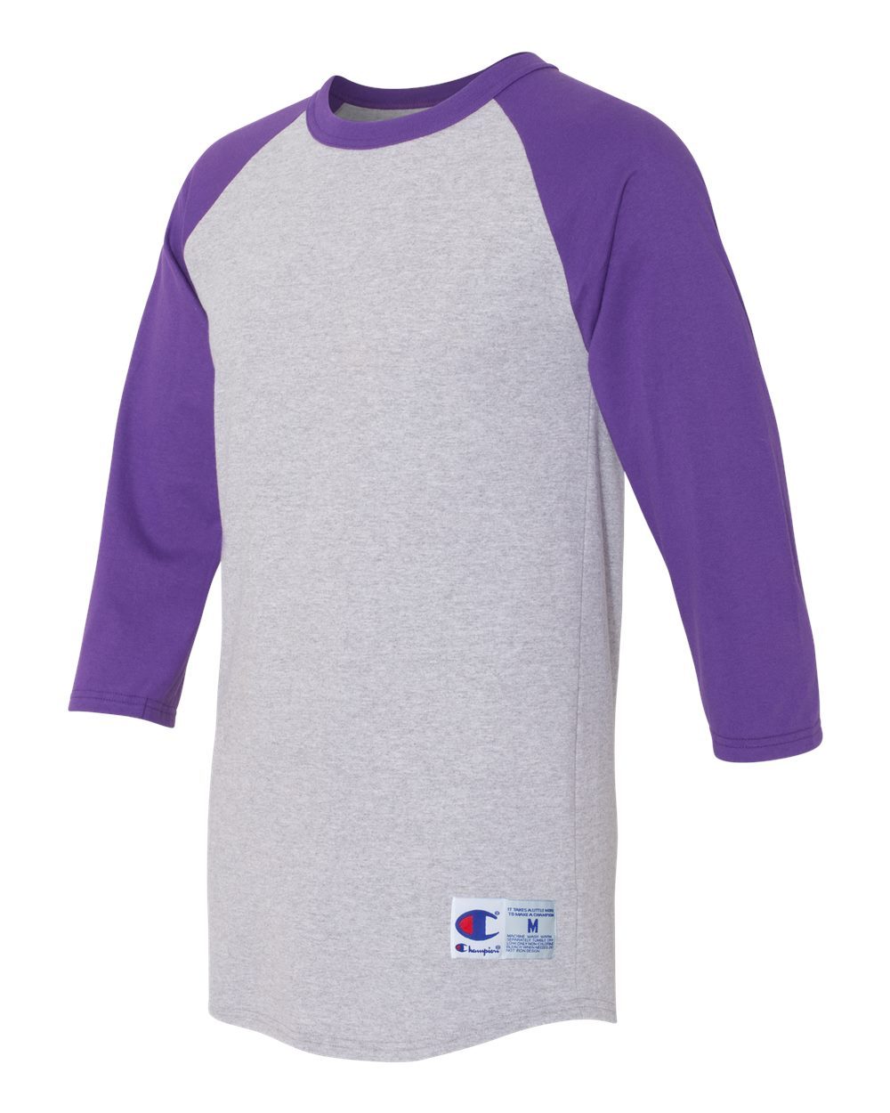 Champion Mens NEW Size S-3XL Tagless Tee ¾ Sleeve Baseball Raglan T-Shirt T137