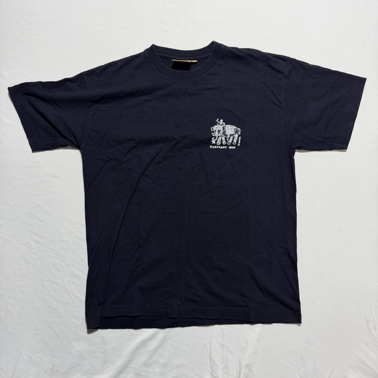 Tantra India Elephant Man Graphic Tee Black Size L Eco-Friendly Cotton