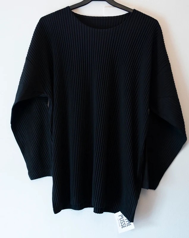 Issey Miyake Homme Plisse Black pleated Long sleeve Shirt