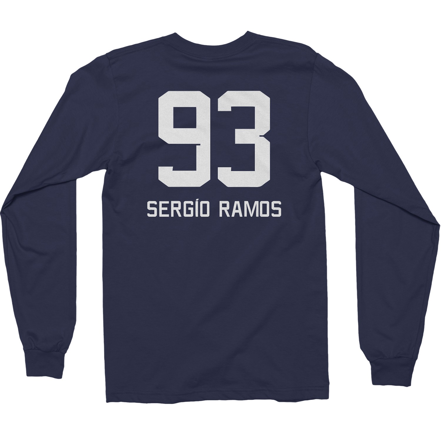 Sergio Ramos 93 Jersey Style Soccer – Monterey Fans Long Sleeve Tshirt