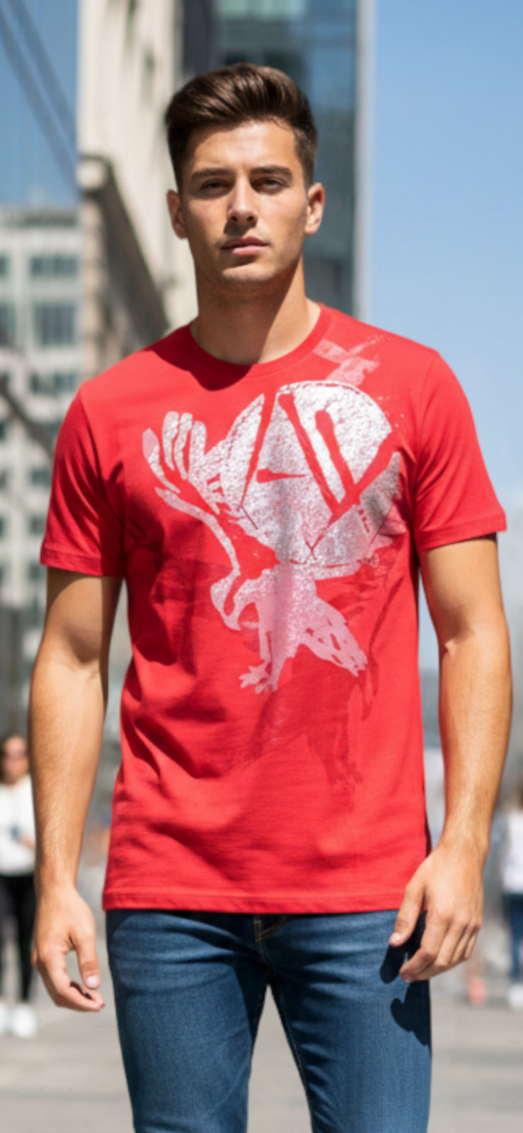 ARMANI EXCHANGE Red EAGLE Short Sleeve Slim Fit Designer Mens T-shirt XL NWT