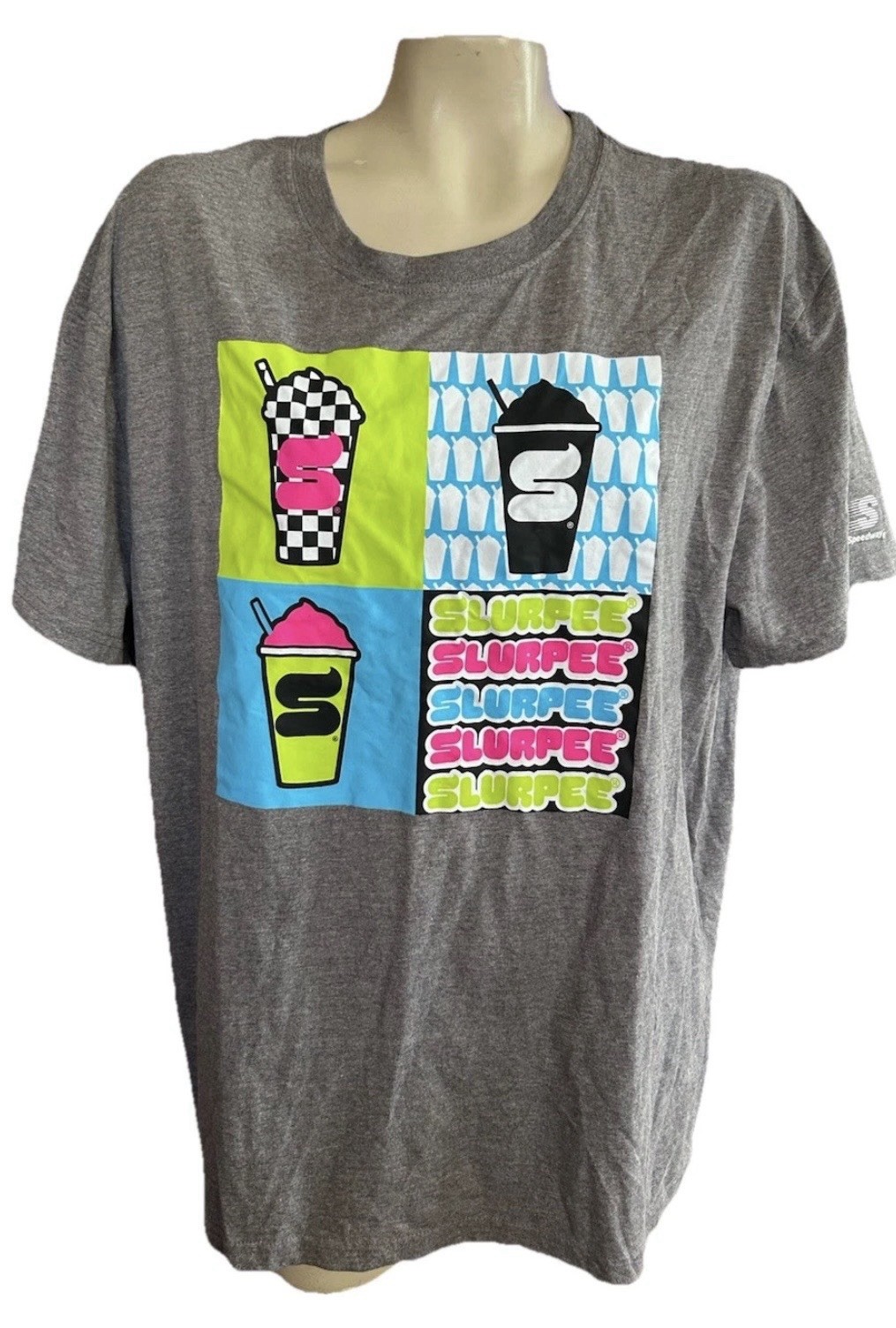7 / 11 Slurpee T Shirt 4 Basic Food Groups Brain Feeeze XL Gray New Junk Food