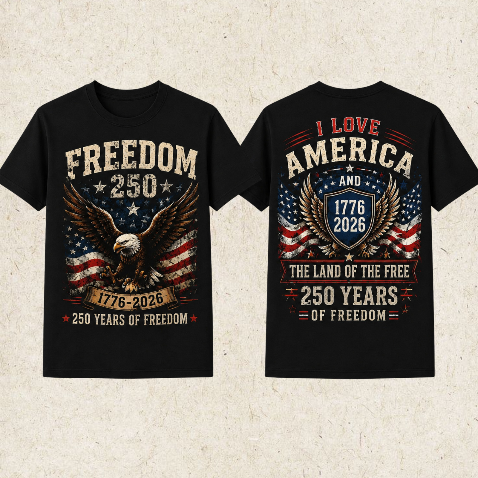 250th Anniversary America T-Shirt, 250th Years Of Freedom Size S-5XL