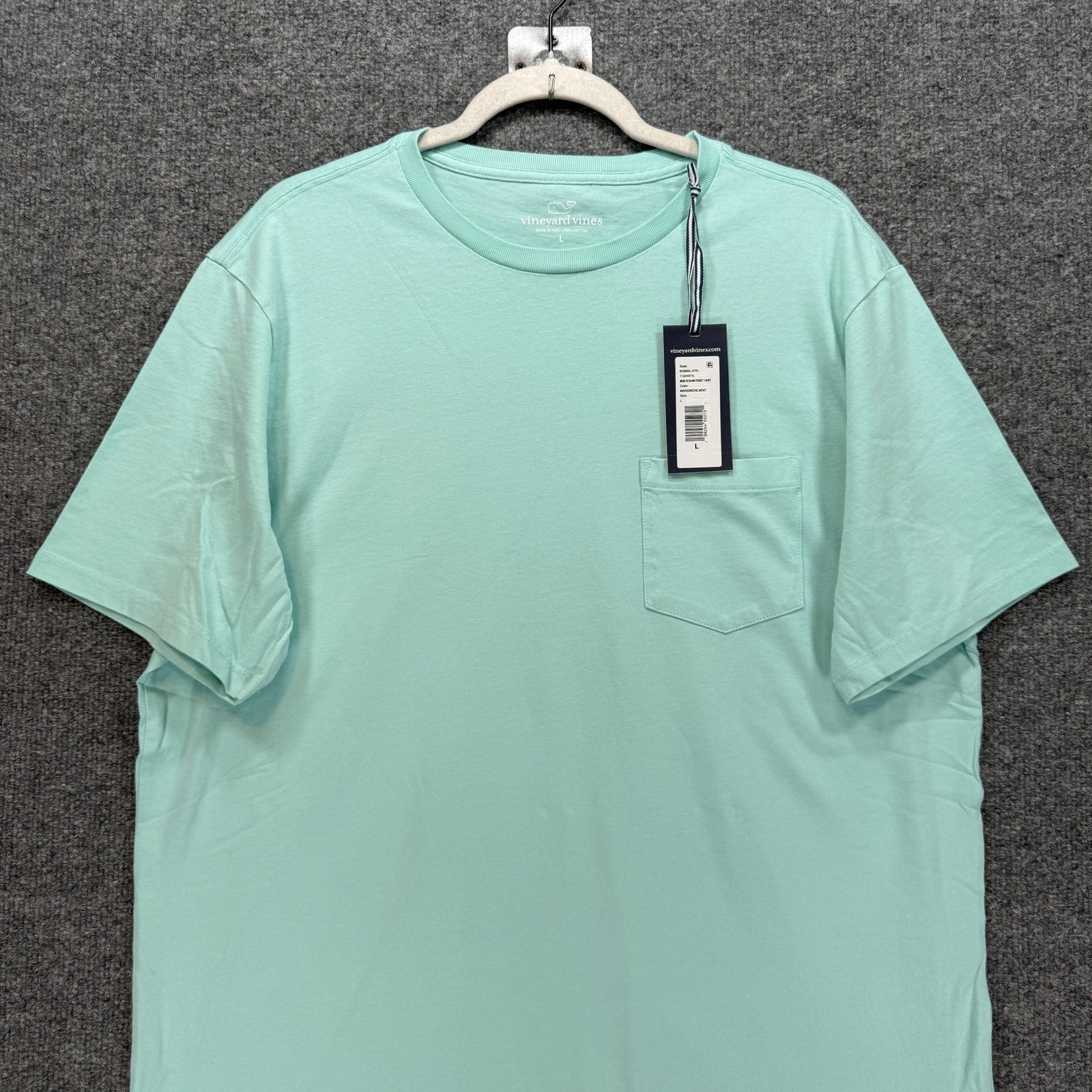 Vineyard Vines Tshirt Mens Large Mangrove Mint Pocket Cotton Short Sleeve NEW