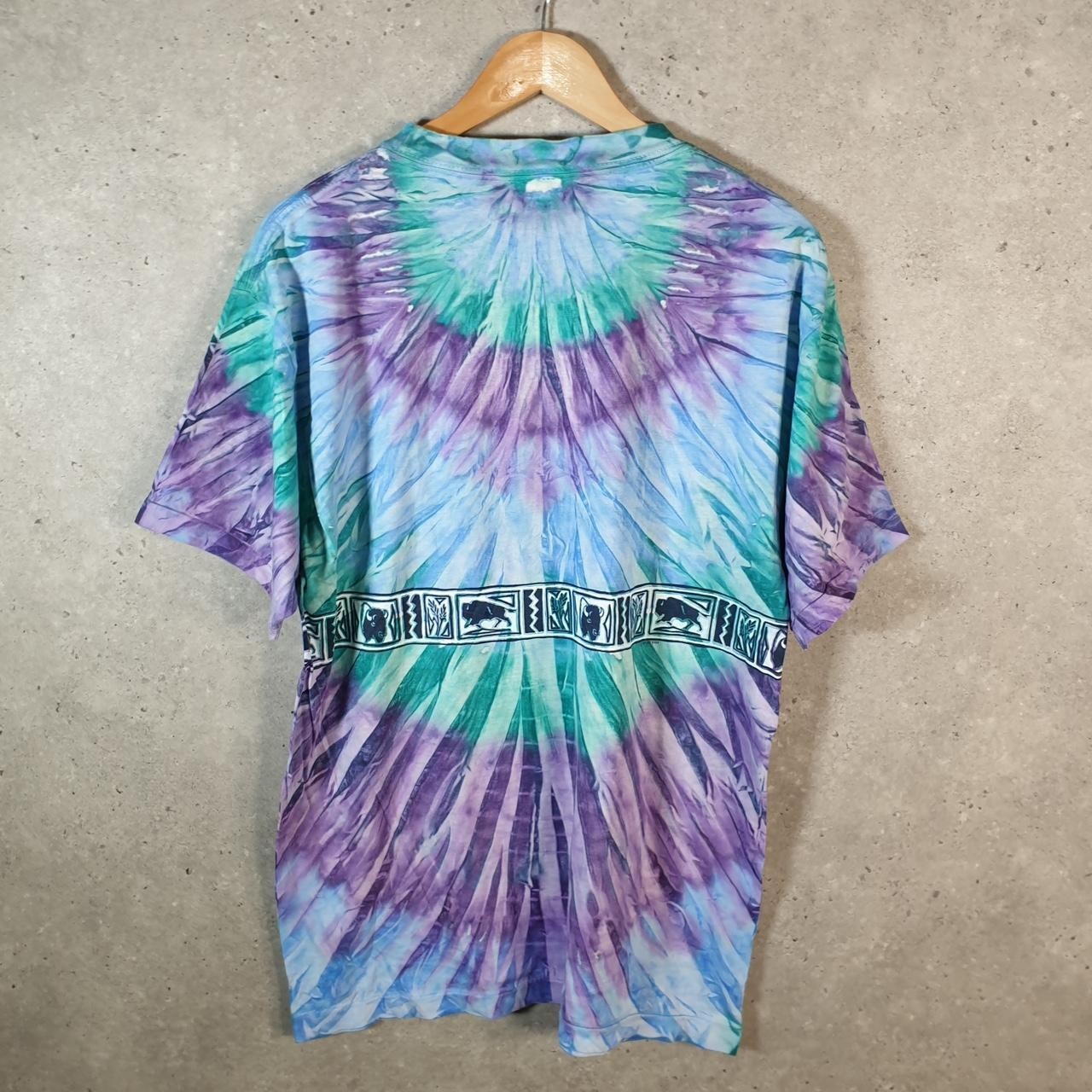 Vintage Yellowstone National Park Tie Dye USA 90s T Shirt Mens XL Multicoloured