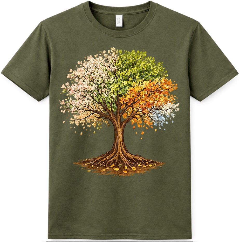 Tree Four Seasons T Shirt Spring Summer Fall Winter Nature Graphic Tee