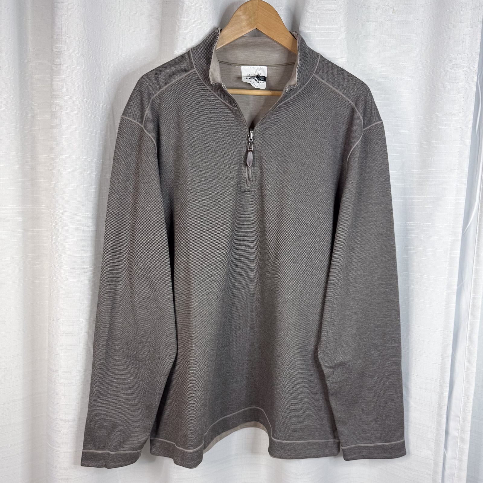 JOHNSTON & MURPHY XC4 Reversible 1/4 Zip Extreme Comfort Brown Tan Men’s XXL