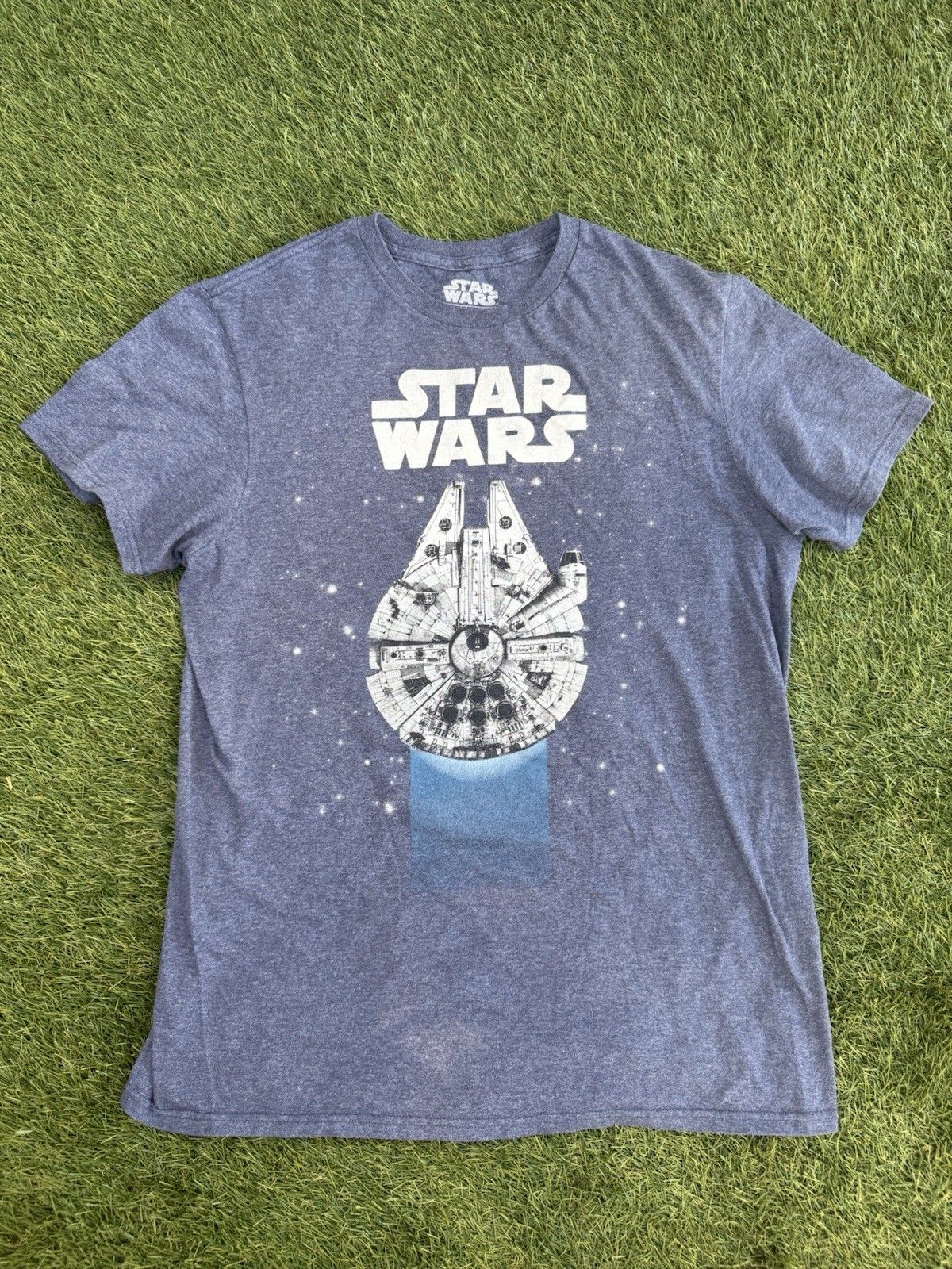 Disney Star Wars Mad Engine Millennium Falcon Blue Tshirt Mens Size Medium