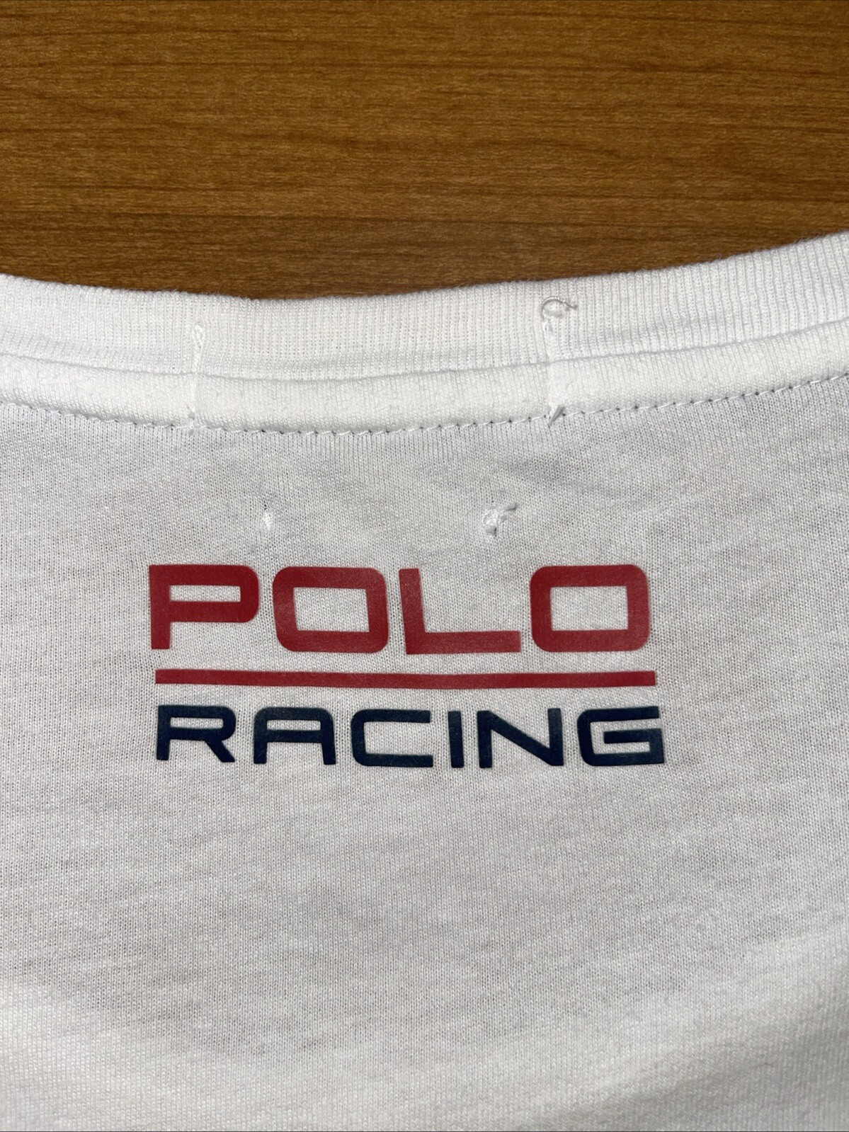 Polo Ralph Lauren T shirt Men L White Offshore Sailing Team American Flag Preppy