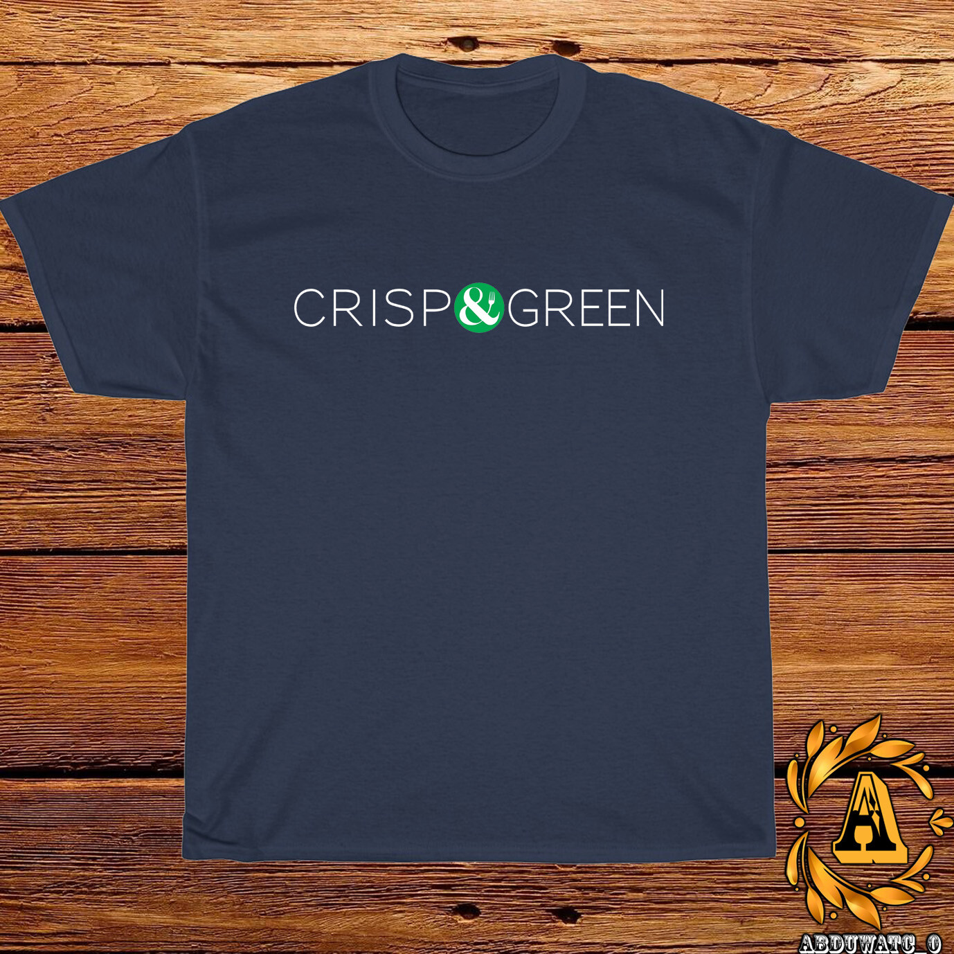 New CRISP & GREEN Restaurant Logo Black/Sport Grey/White/Navy/Red T-Shirt S-5XL