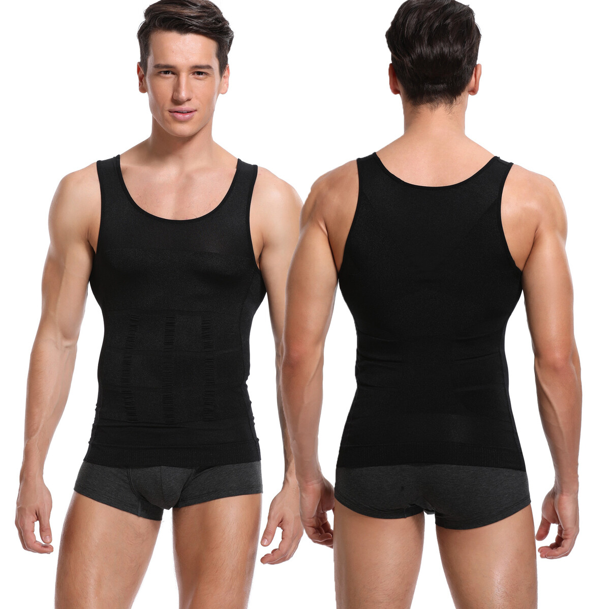 Mens Slimming Tummy Body Shaper Vest Compression T-Shirt Ultra Durable Tank Tops