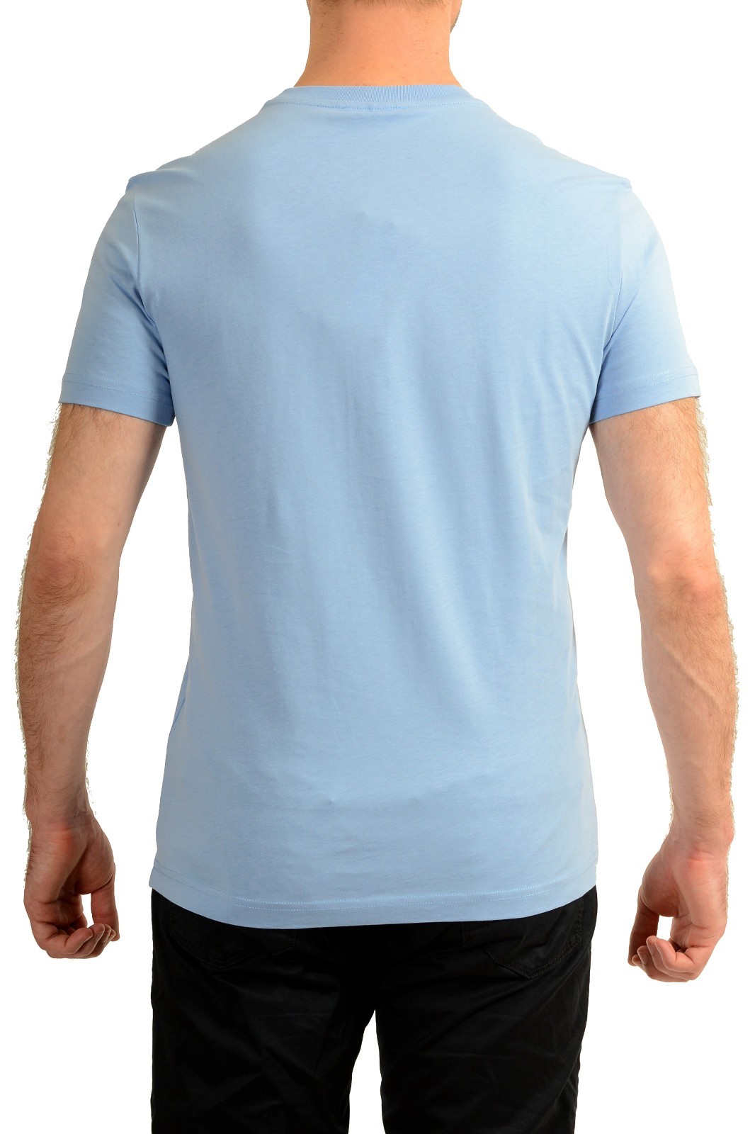 Versace Men’s Logo Print Blue Crewneck Short Sleeve T-Shirt US 4XL IT 60