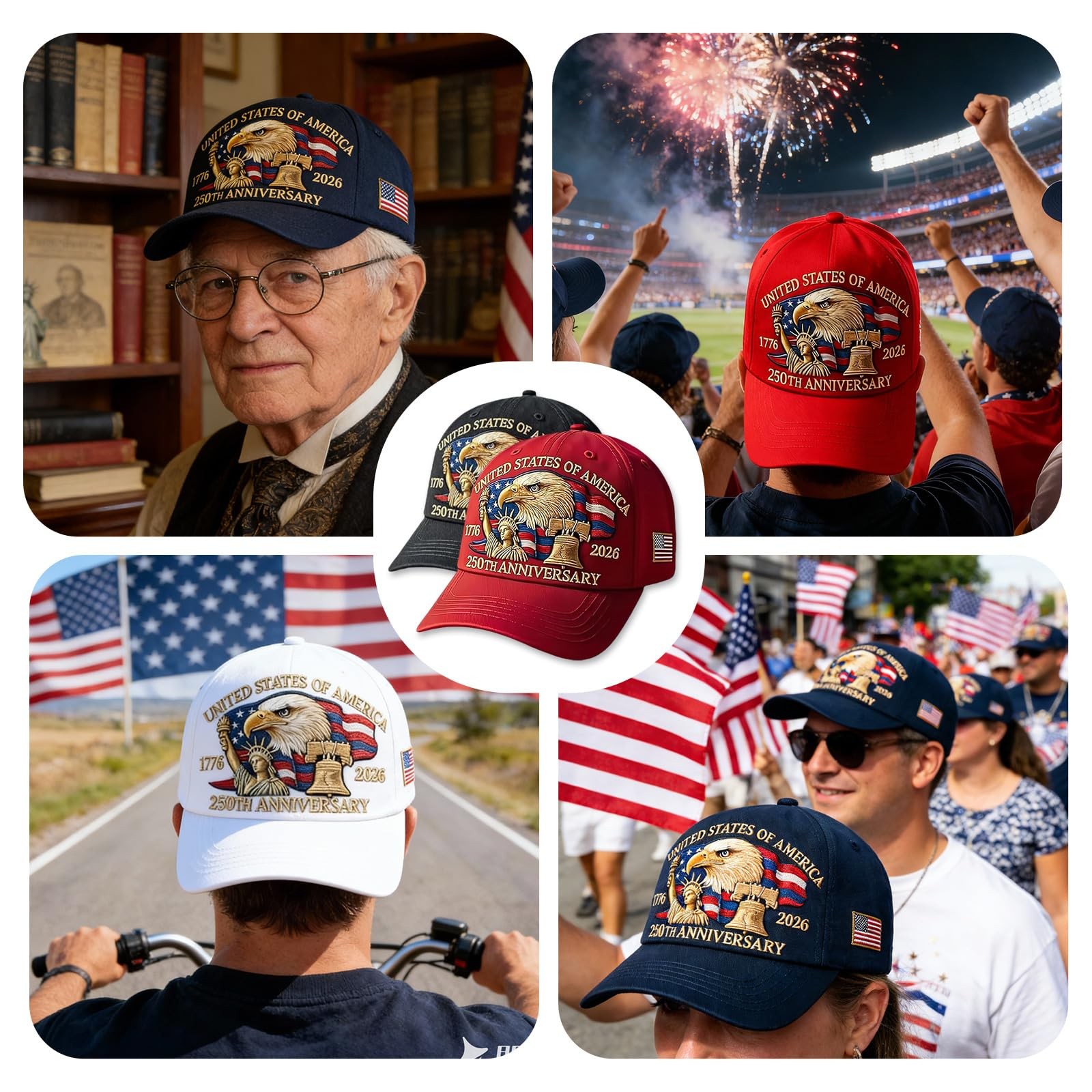 250th Anniversary USA Hat Adjustable United States 250th Anniversary Hat Ret…