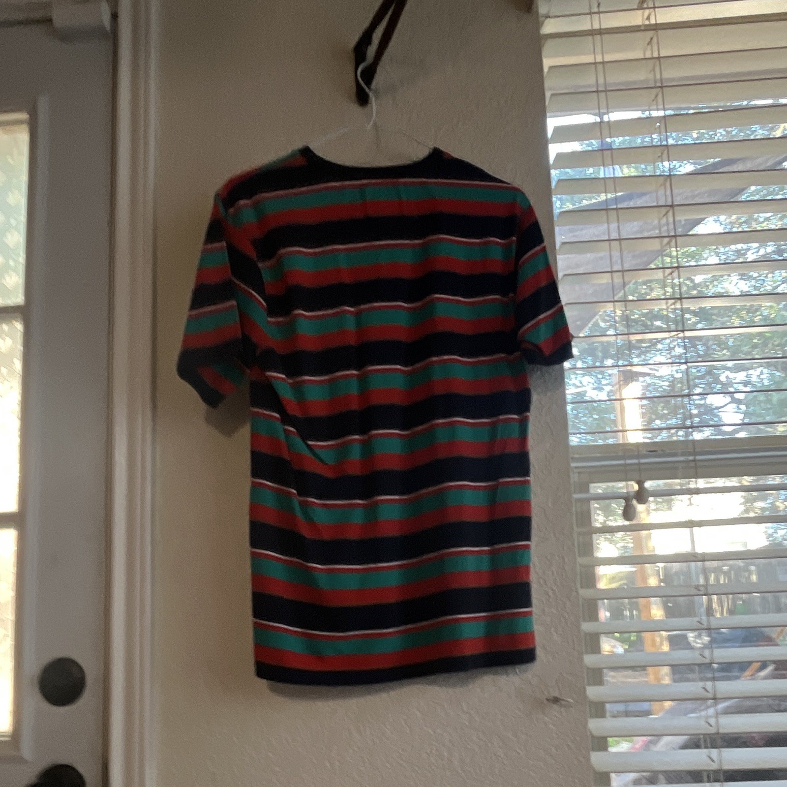 Phantoms Men’s Navy Multi Striped Crew Neck Short Sleeve T-Shirt Size S