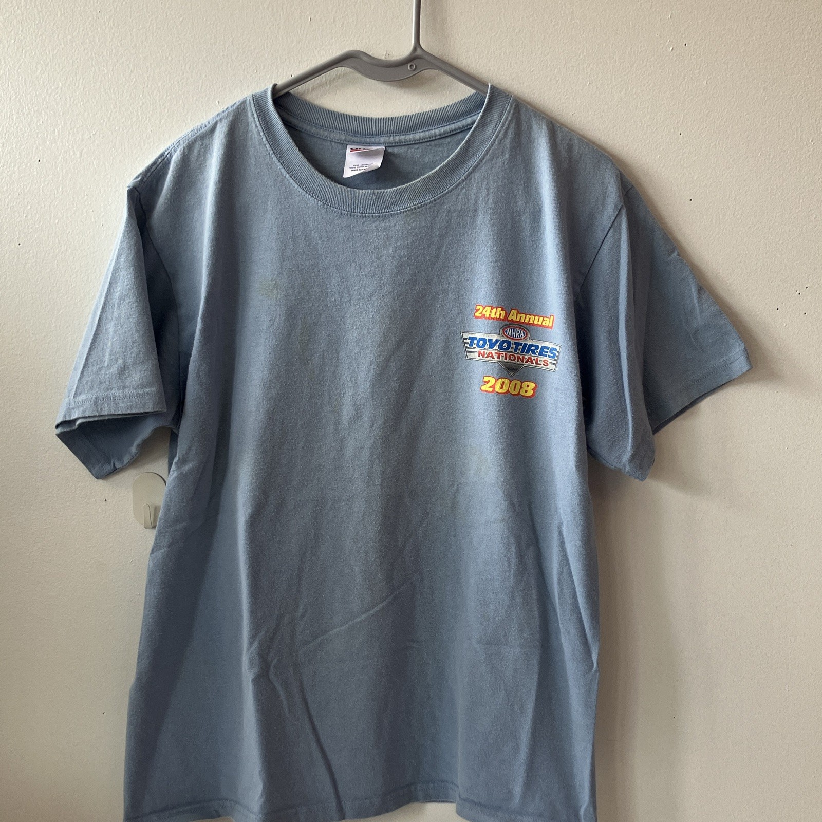 Anvil NHRA Toyo Tires Nationals 2008 Racing Double-Sided Graphic Tee M Blue