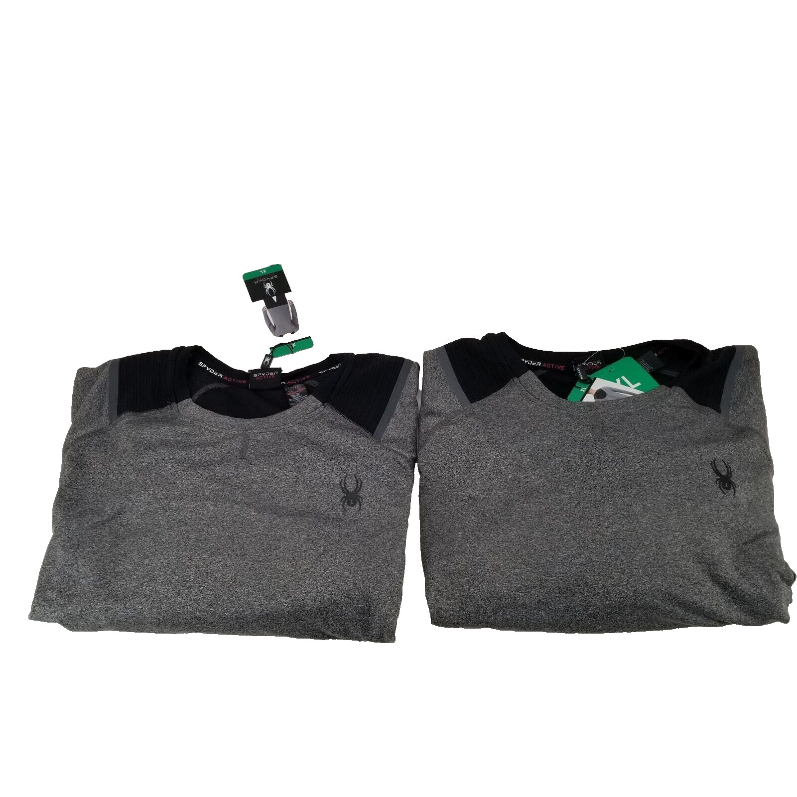 2 of Spyder Shirt Adult Active Long Sleeve Gray Proweb Athletic Top Mens Sz XL