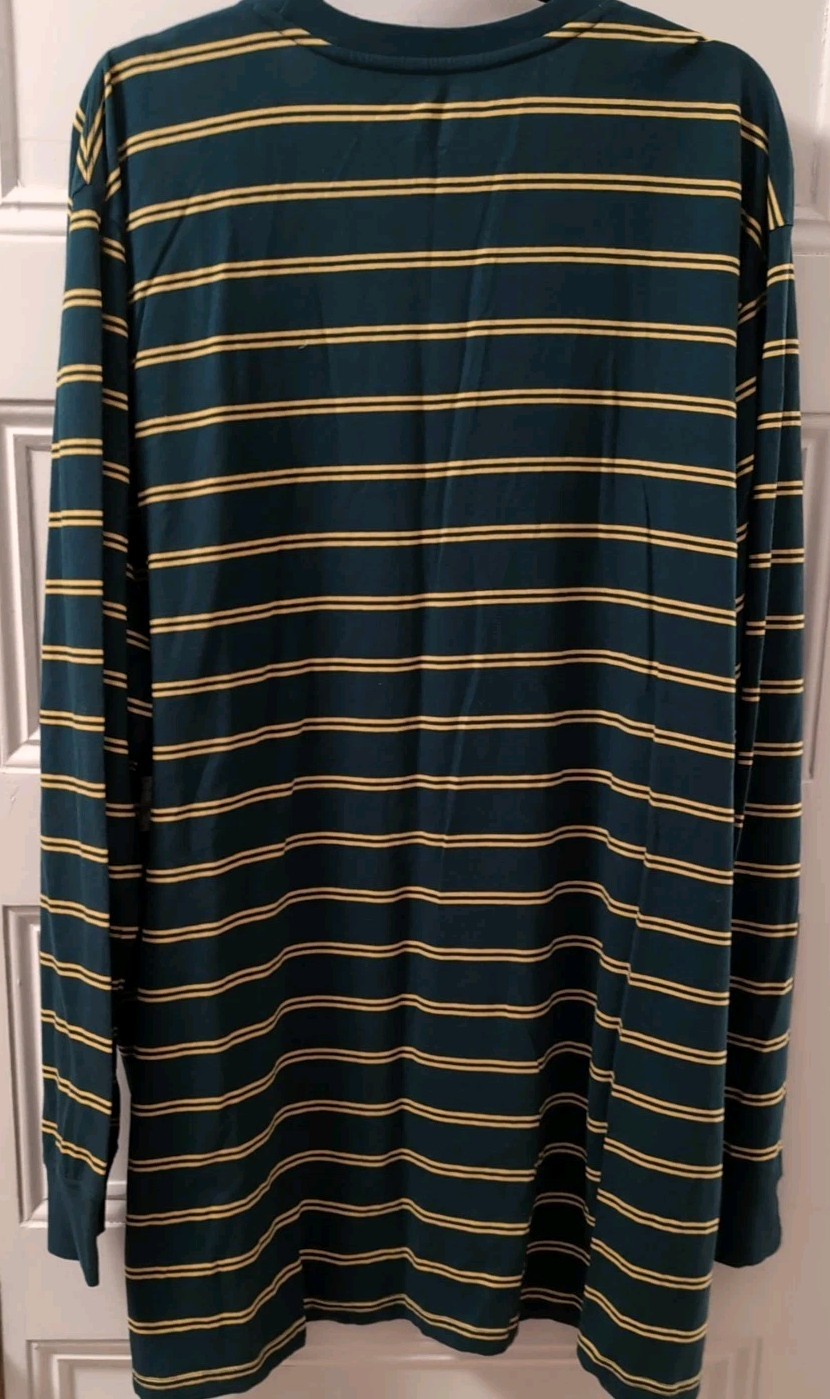 Foundry Supply Co Men’s Long Sleeve Pullover 3XLT Green w/Yellow Stripe NWT