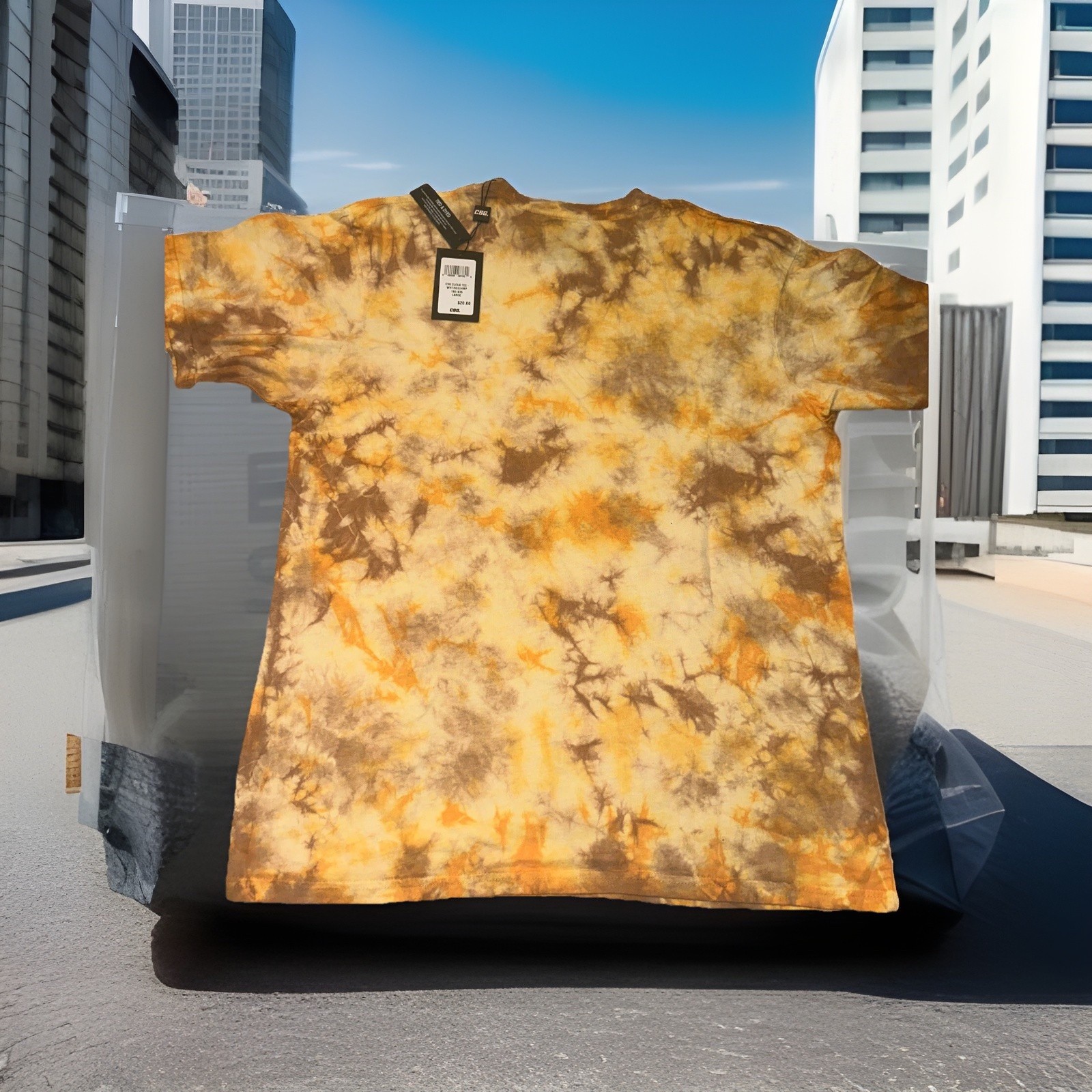 CSG Tied & Dyed Shirt Size LARGE (Cloud WH/SQU/HMP) #1801835 Tie-Dye