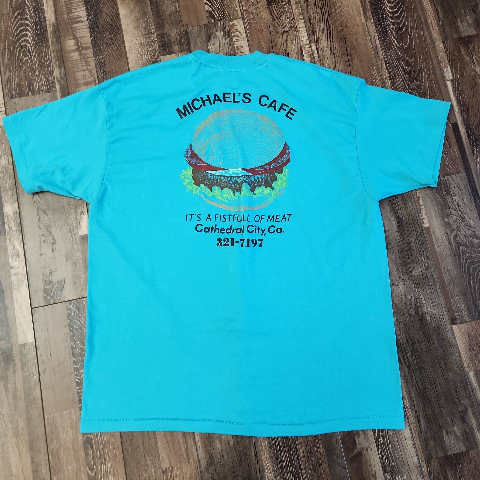 Single Stitch XL Blue Sarcastic Pocket T-Shirt USA Hanes 50/50 “MICHAEL”