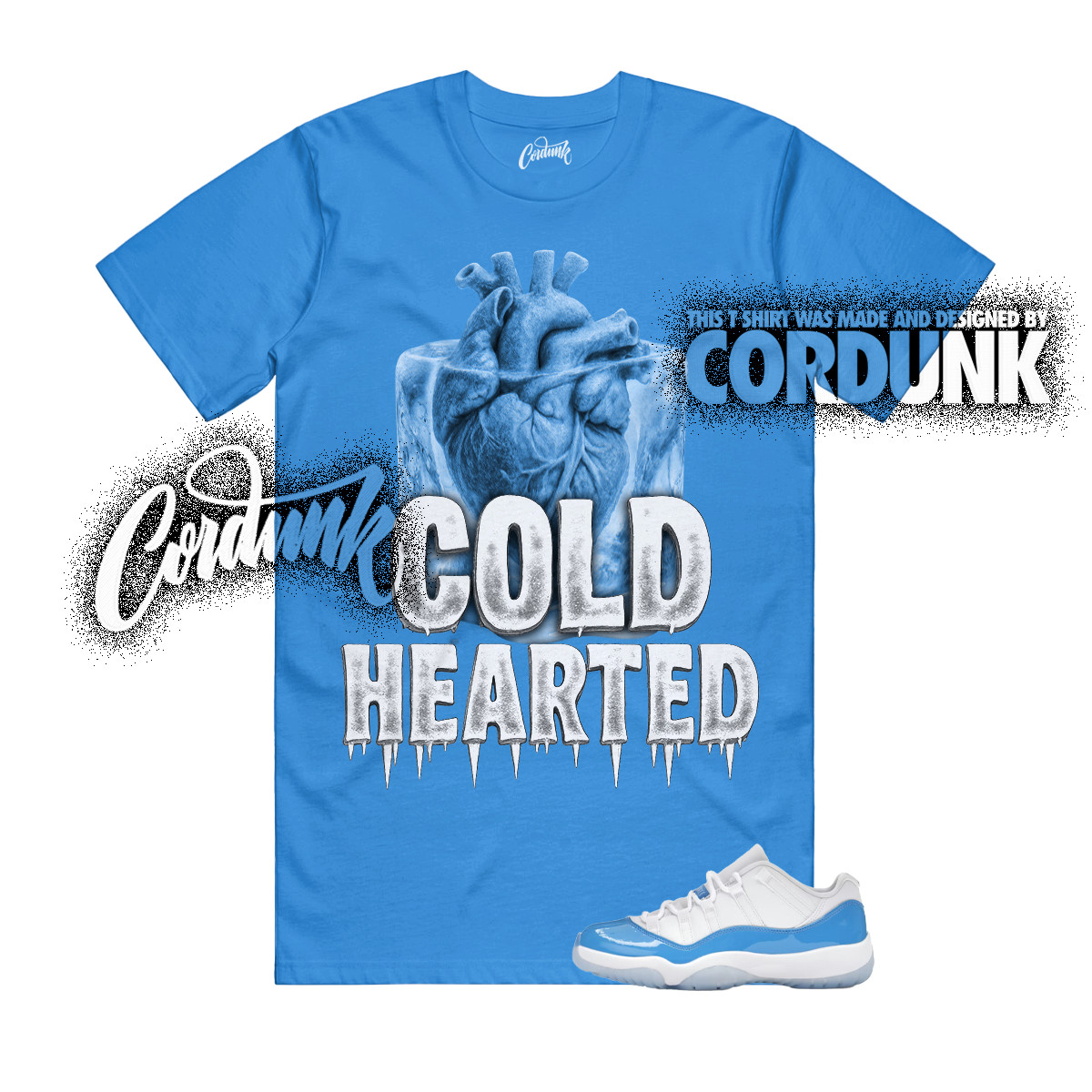 11 University Blue UNC White Light Sky Low T Shirt Match COLD