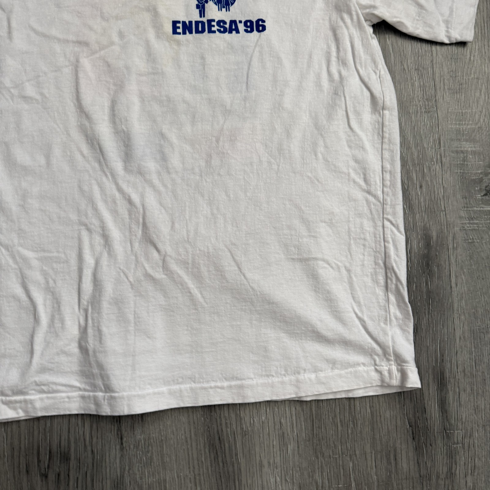 Vintage Sandria ENDESA 96 Shirt Mens Medium White Dominican Republic 90s Tee