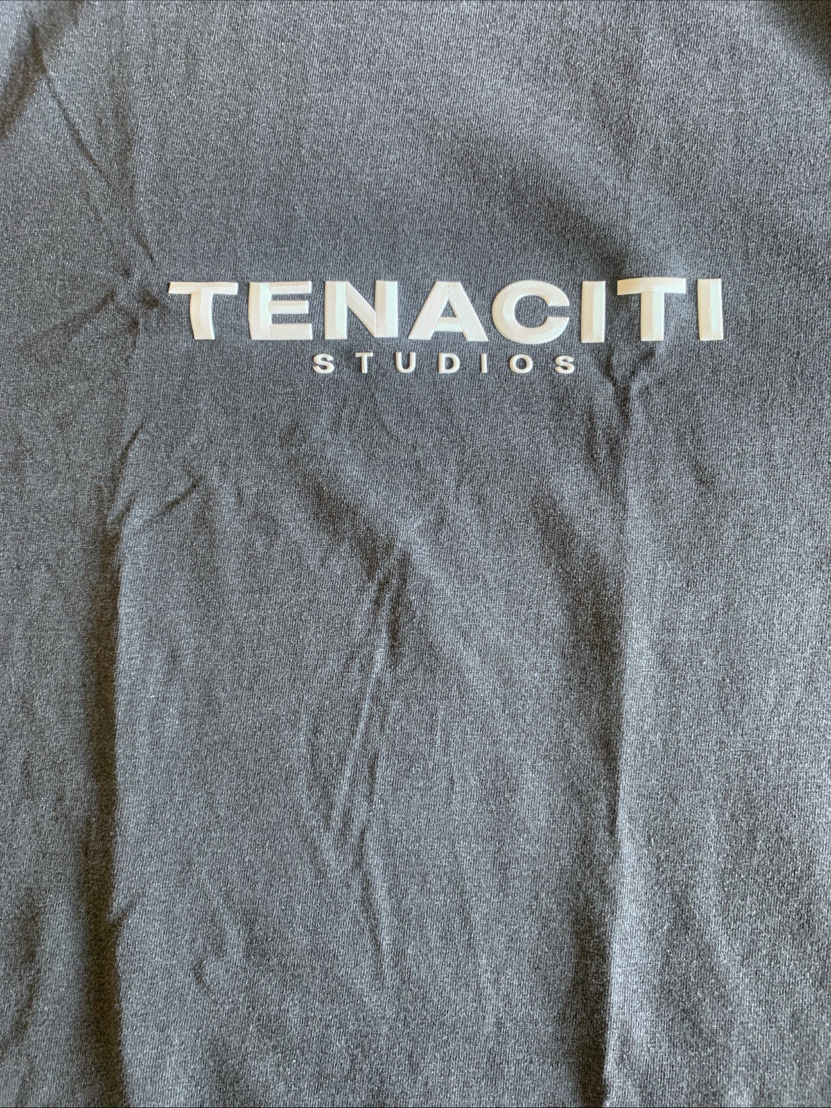 NEW Tenaciti Studios Logo Charcoal Grey Streetwear Heavyweight T-Shirt Size S