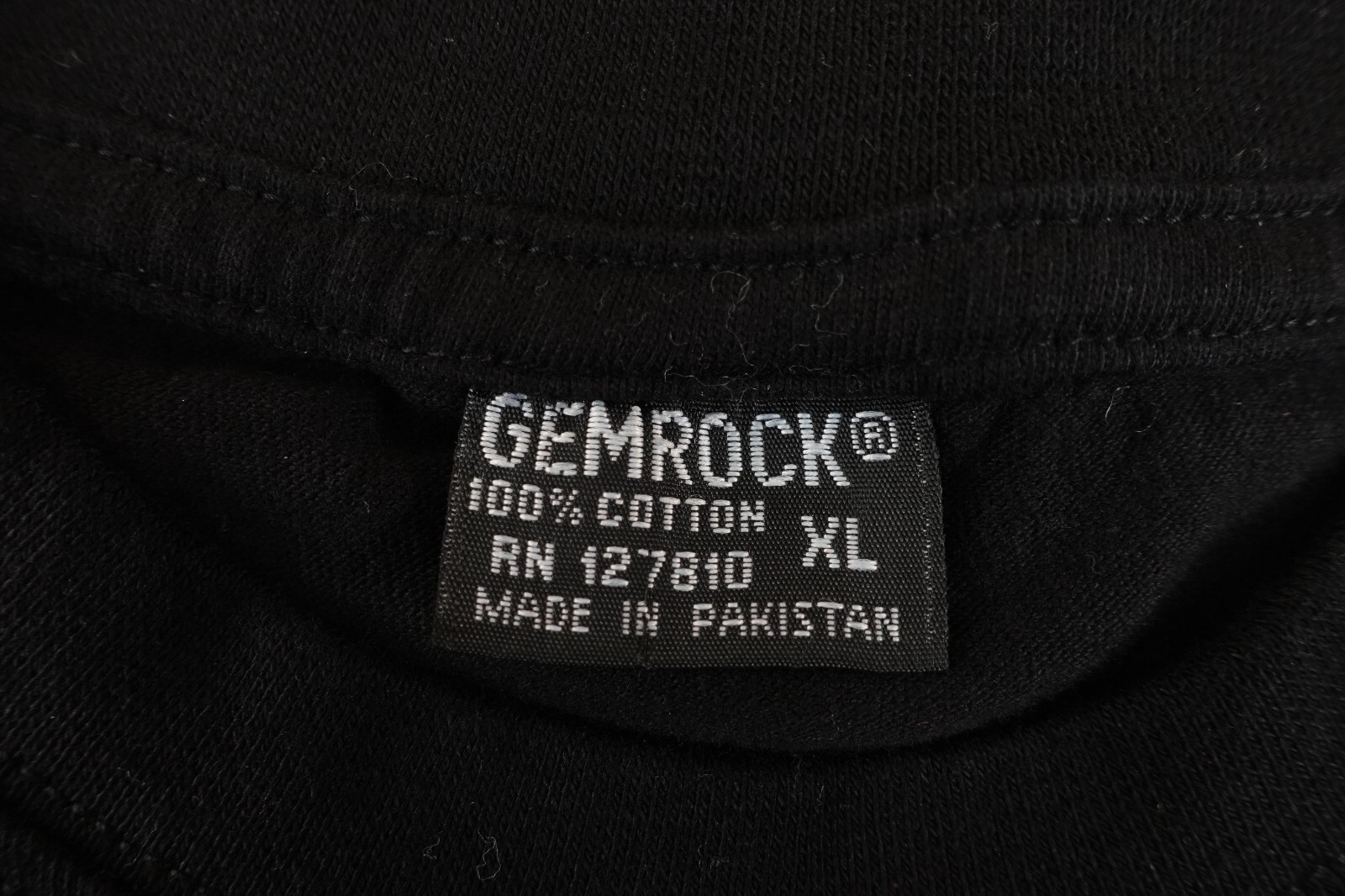 Gemrock Mens Size XL Black Cotton Short Sleeve Crew Neck T-Shirt New