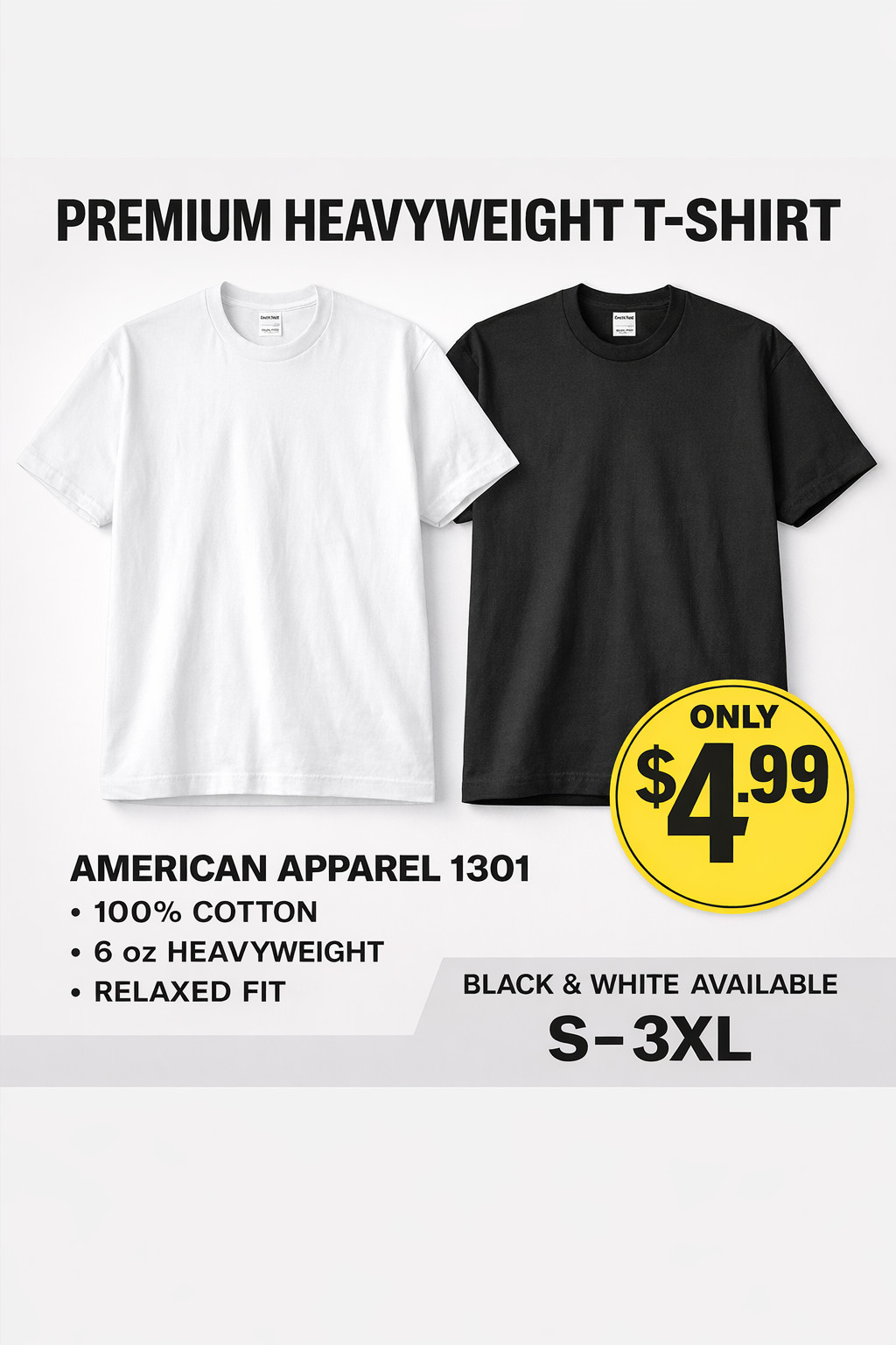 Blank 1301 American Apparel Tees *ALL SIZES* Best Price Message us for Bulk