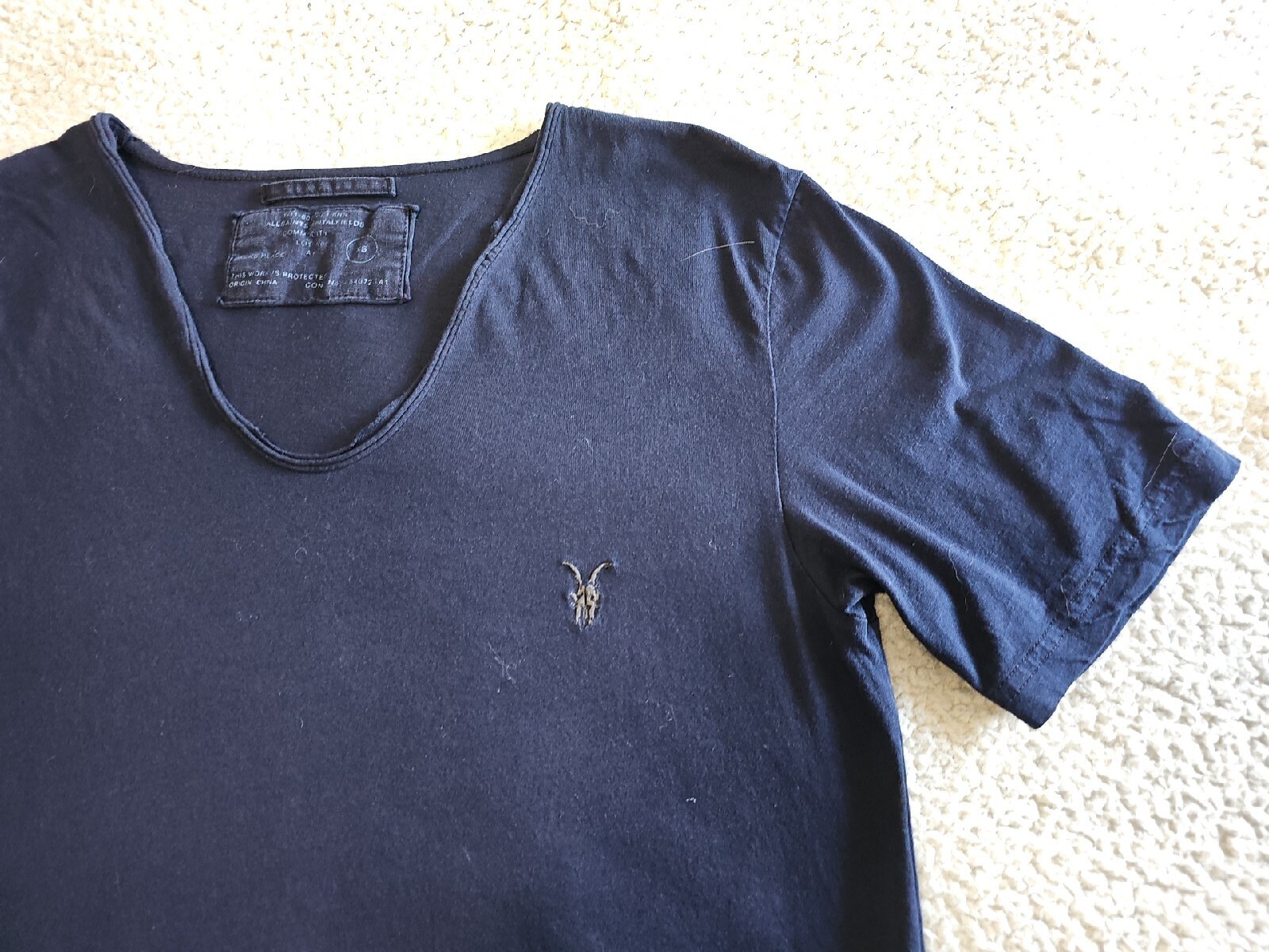 ALLSAINTS Spitalfields Jacks Place Blue S/S Tonic Scoop Neck Shirt Sz XS