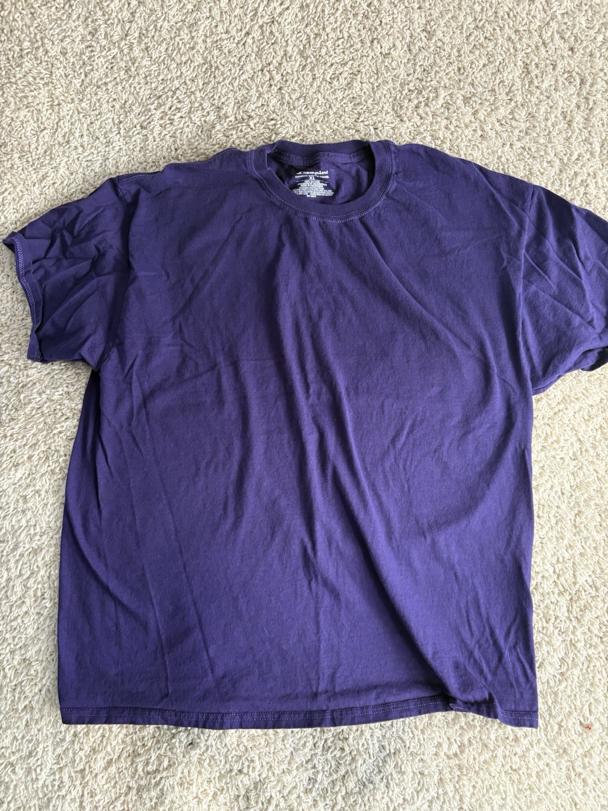 Champion shirt adult extra large 1XL purple short sleeve crewneck casual mens a2