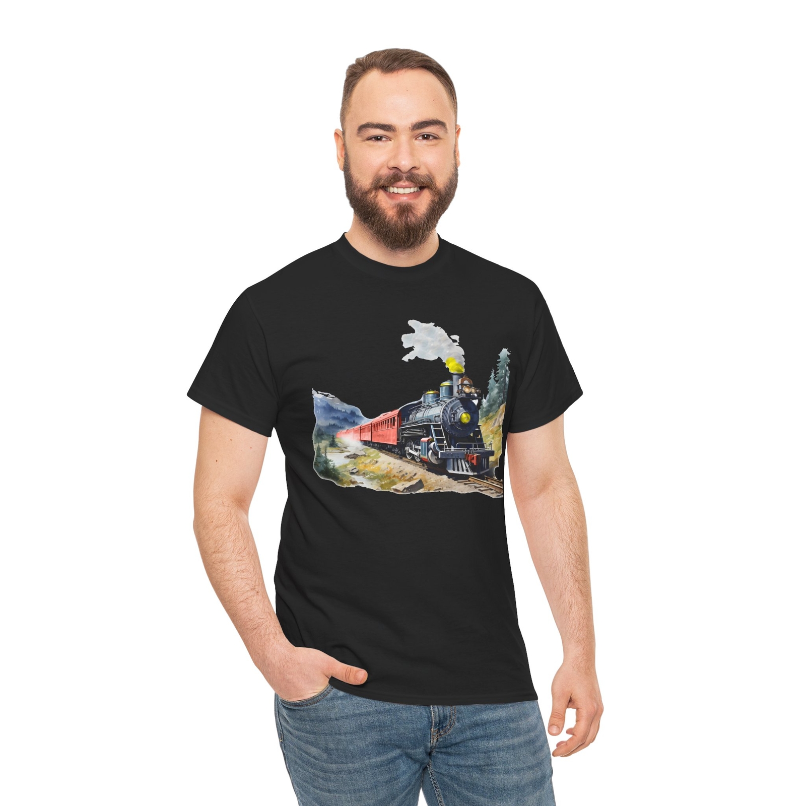 Steam Locomotive Engine Train 1880 t Shirt Vintage train Art Painting Railrad