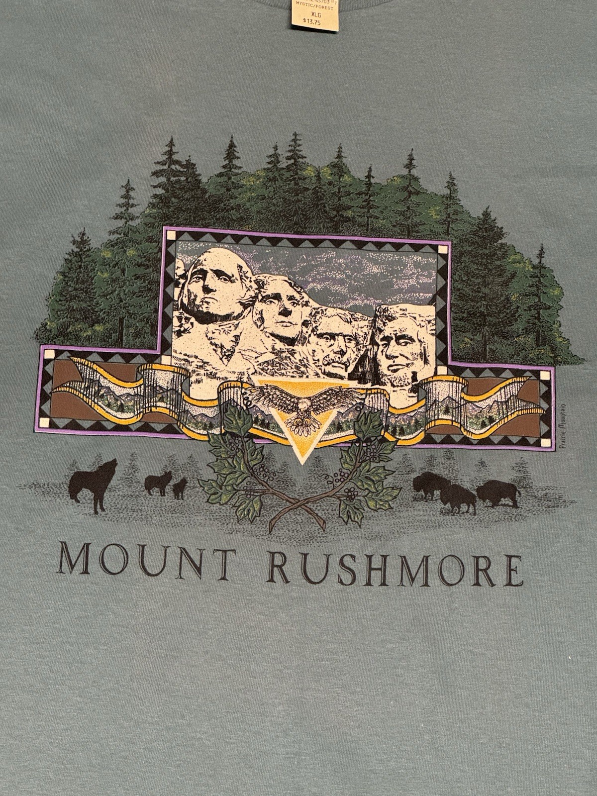 NWT-Fred Harvey Mount Rushmore Green T Shirt Vintage Single Stitch Dead Stock