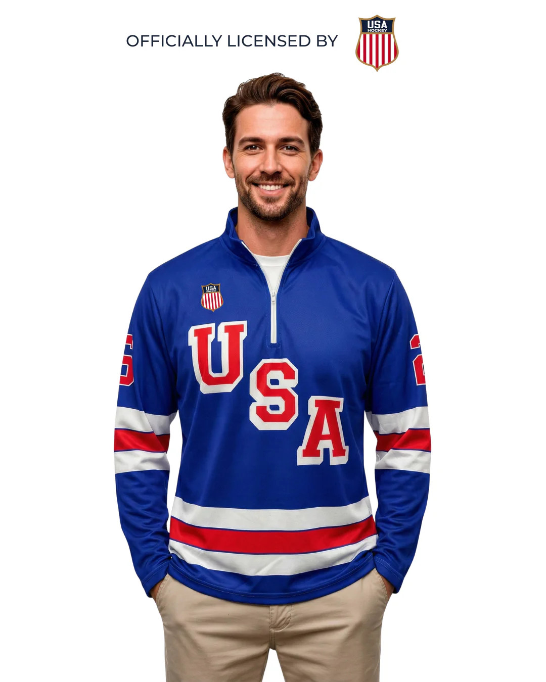 USA Hockey 2026 Replica Lightweight Blue 1/4 Zip Pullover
