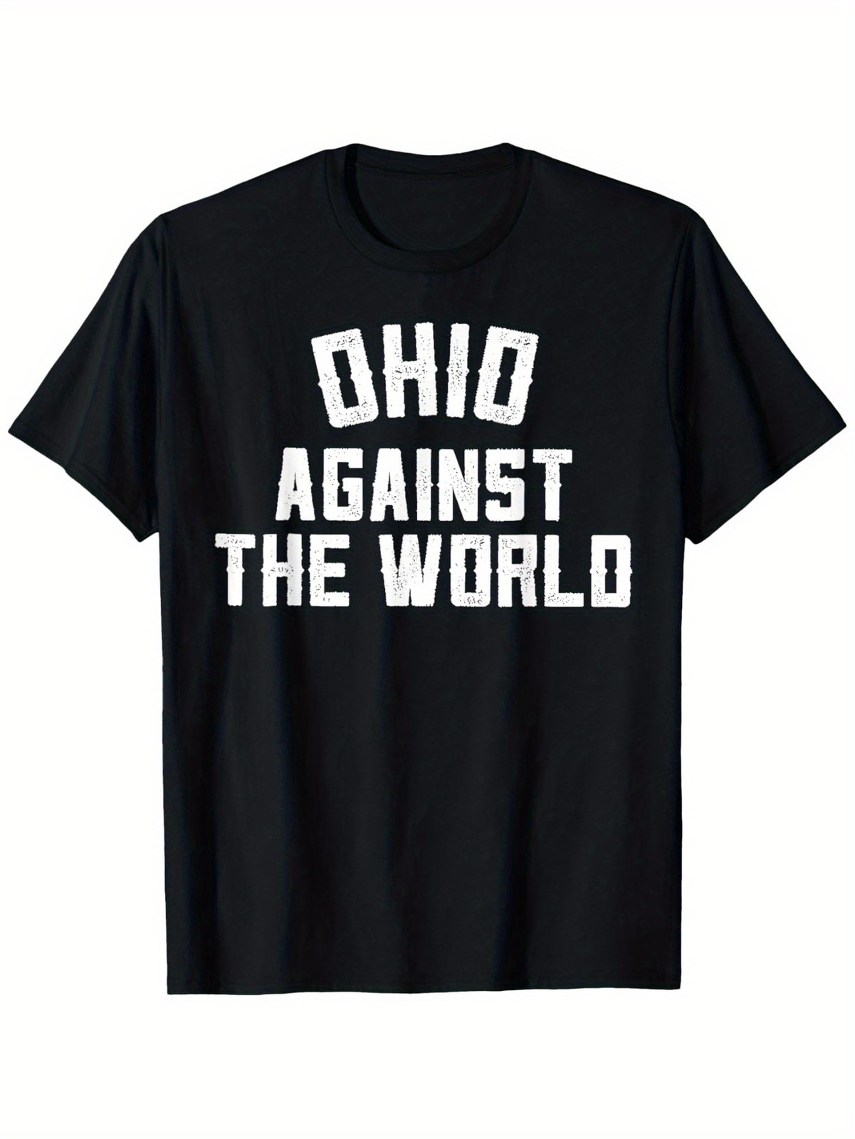 Vintage Modern Ohio Against The World Funny Football T-Shirt – Black, Small