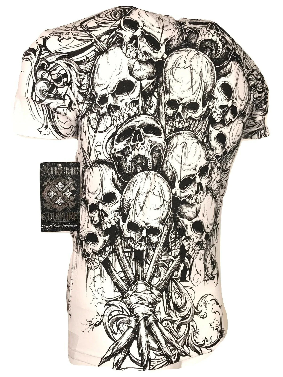 Xtreme Couture by Affliction Men’s T-Shirt ACCUSER Skull Biker
