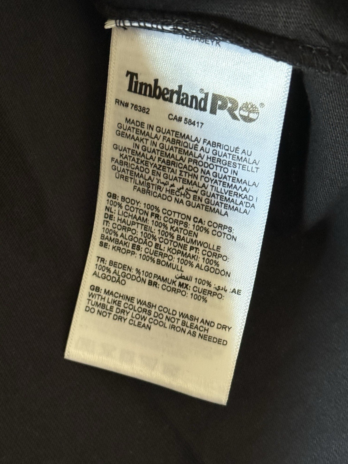 Men’s Timberland PRO Core Logo T-Shirt Athletic Fit Black NWT Men’s Size Small