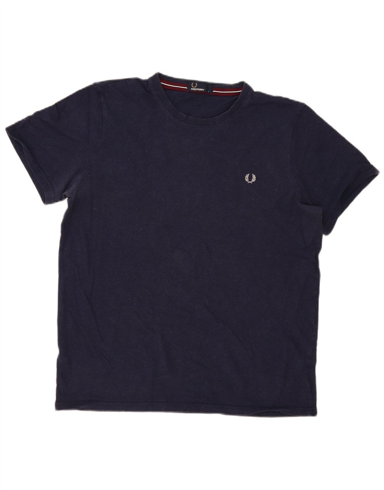Fred Perry Mens T-Shirt Top Large Navy Blue Cotton BI08